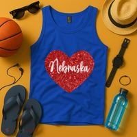 I Love Nebraska Usa Red Heart Gift Tank Top thumb 4