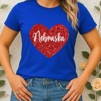 I Love Nebraska Usa Red Heart Gift Women's T-Shirt thumb 2