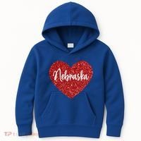 I Love Nebraska Usa Red Heart Gift Kids Hoodie thumb 0