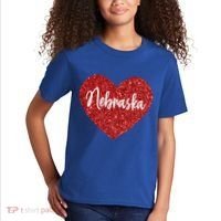 I Love Nebraska Usa Red Heart Gift Kids T-Shirt thumb 2