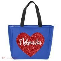 I Love Nebraska Usa Red Heart Gift Tote Bag thumb 0