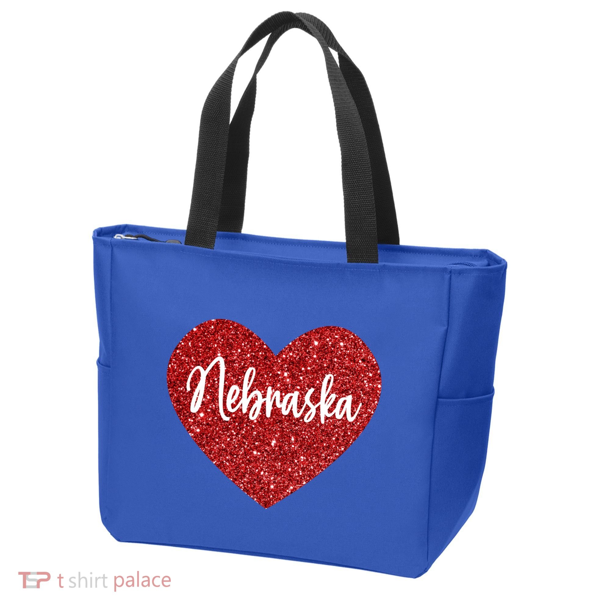 I Love Nebraska Usa Red Heart Gift Tote Bag