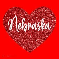 I Love Nebraska Usa Red Heart Gift Santa Hat thumb 1