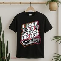 I Love Old School Hip Hop Urban Rap Music Novelty Graphic T-Shirt thumb 2