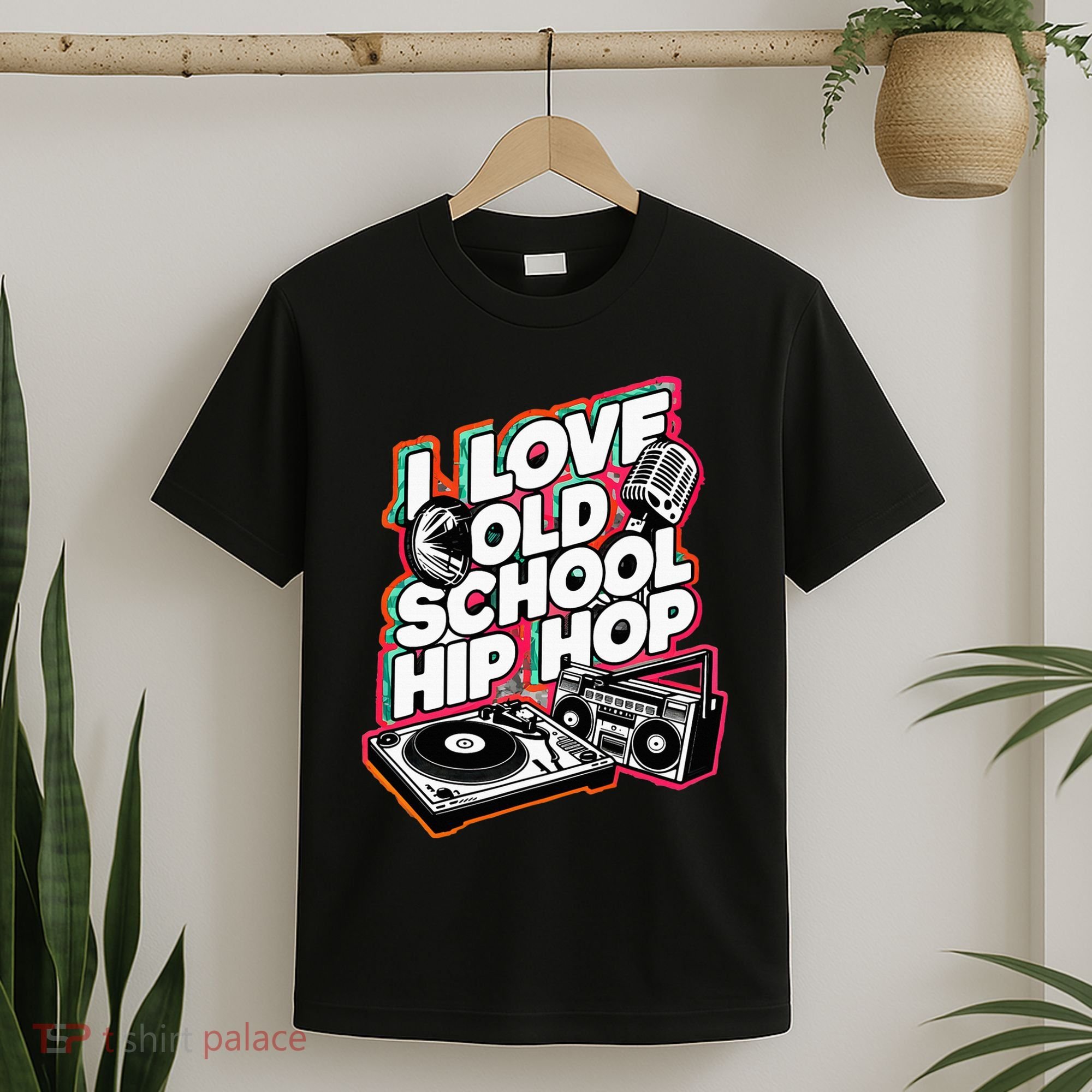 I Love Old School Hip Hop Urban Rap Music Novelty Graphic T-Shirt