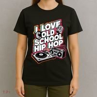 I Love Old School Hip Hop Urban Rap Music Novelty Graphic T-Shirt thumb 4