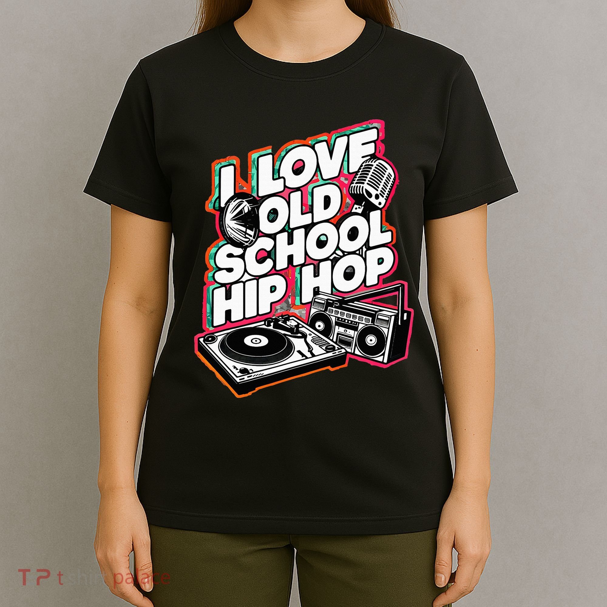 I Love Old School Hip Hop Urban Rap Music Novelty Graphic T-Shirt