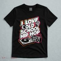 I Love Old School Hip Hop Urban Rap Music Novelty Graphic T-Shirt thumb 5