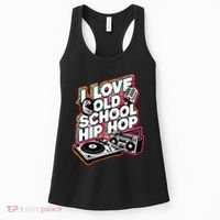I Love Old School Hip Hop Urban Rap Music Novelty Graphic Women's Tank Top thumb 0