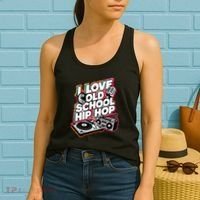 I Love Old School Hip Hop Urban Rap Music Novelty Graphic Women's Tank Top thumb 2