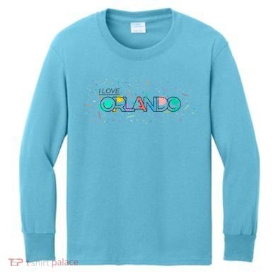 I Love Orlando Party Logo Kids Long Sleeve Shirt