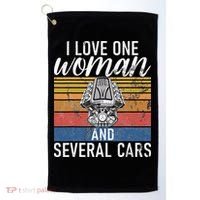 I Love One Woman And Several Cars Muscle Car Golf Towel thumb 0