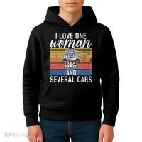 I Love One Woman And Several Cars Muscle Car Kids Hoodie thumb 4