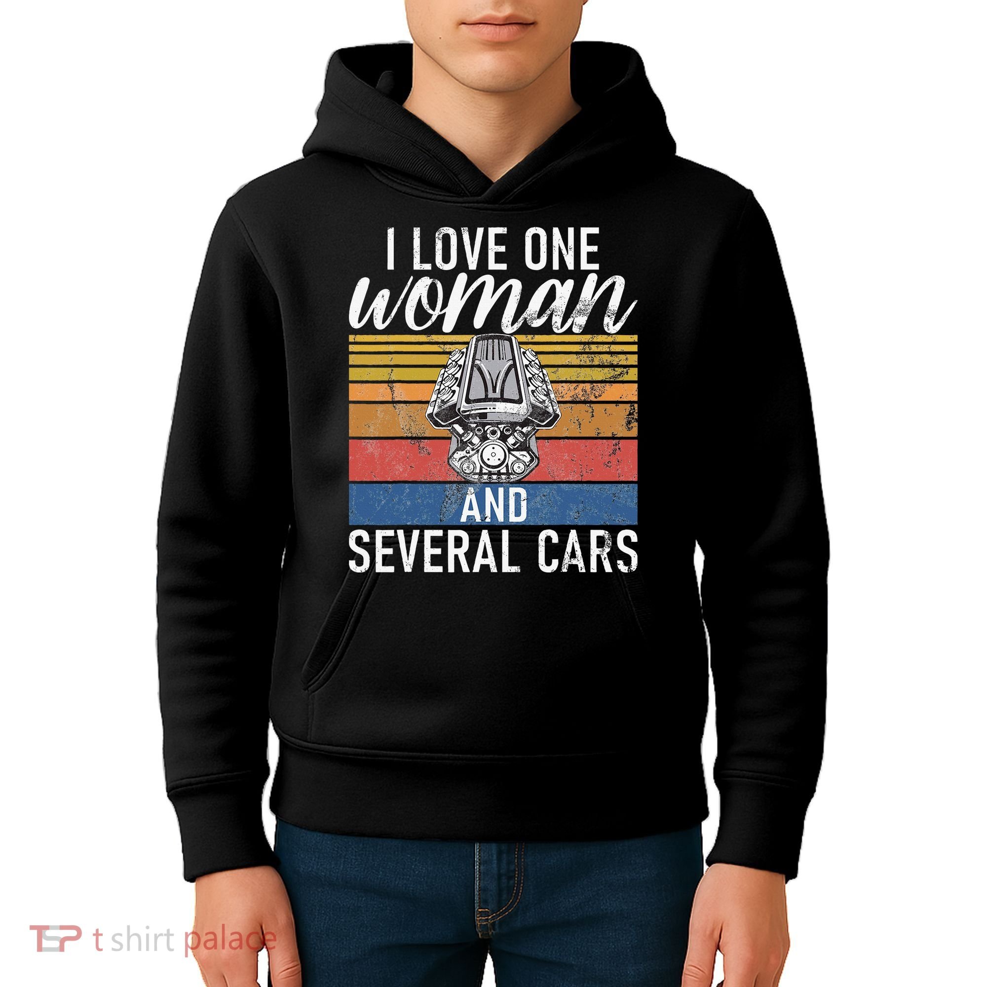 I Love One Woman And Several Cars Muscle Car Kids Hoodie