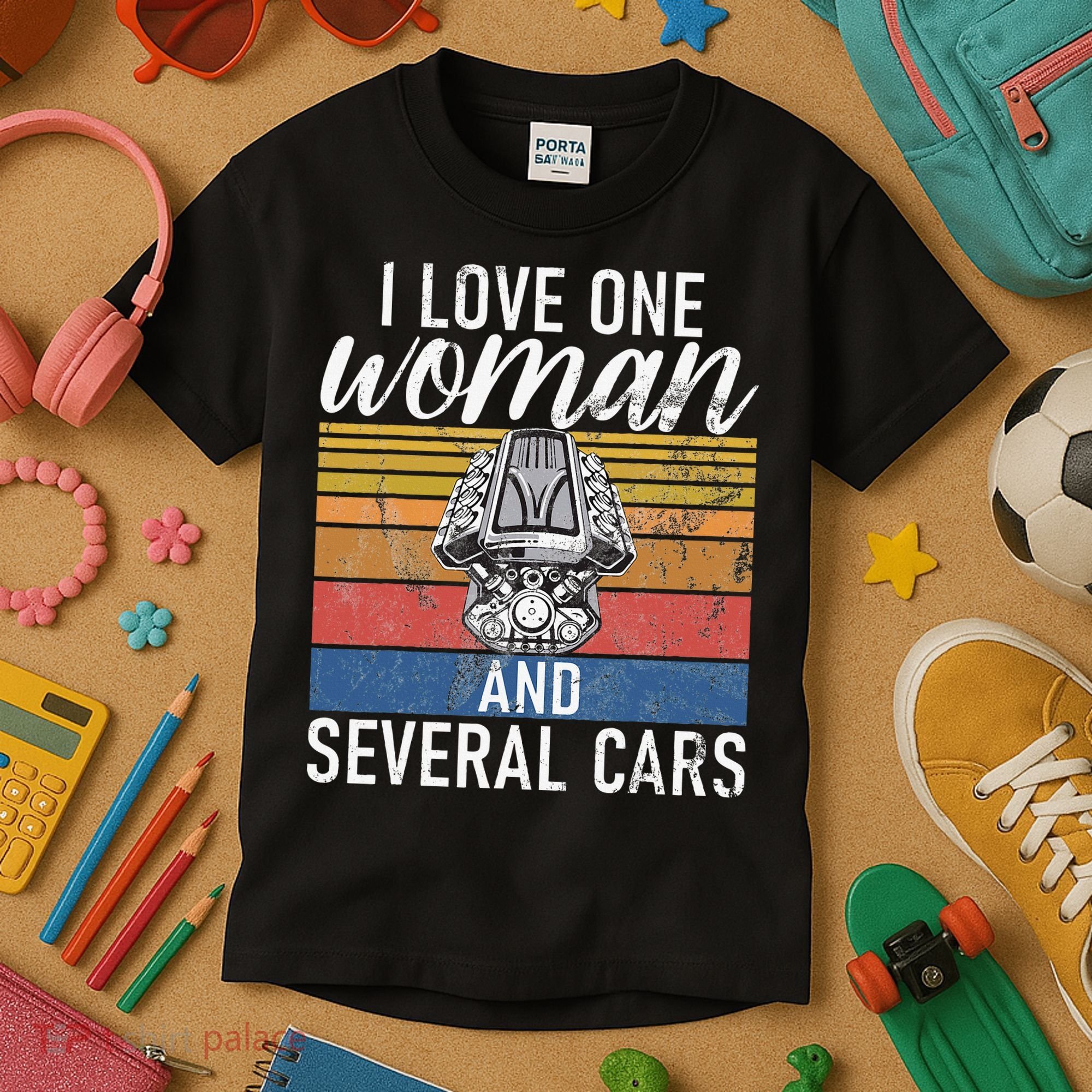 I Love One Woman And Several Cars Muscle Car Kids T-Shirt