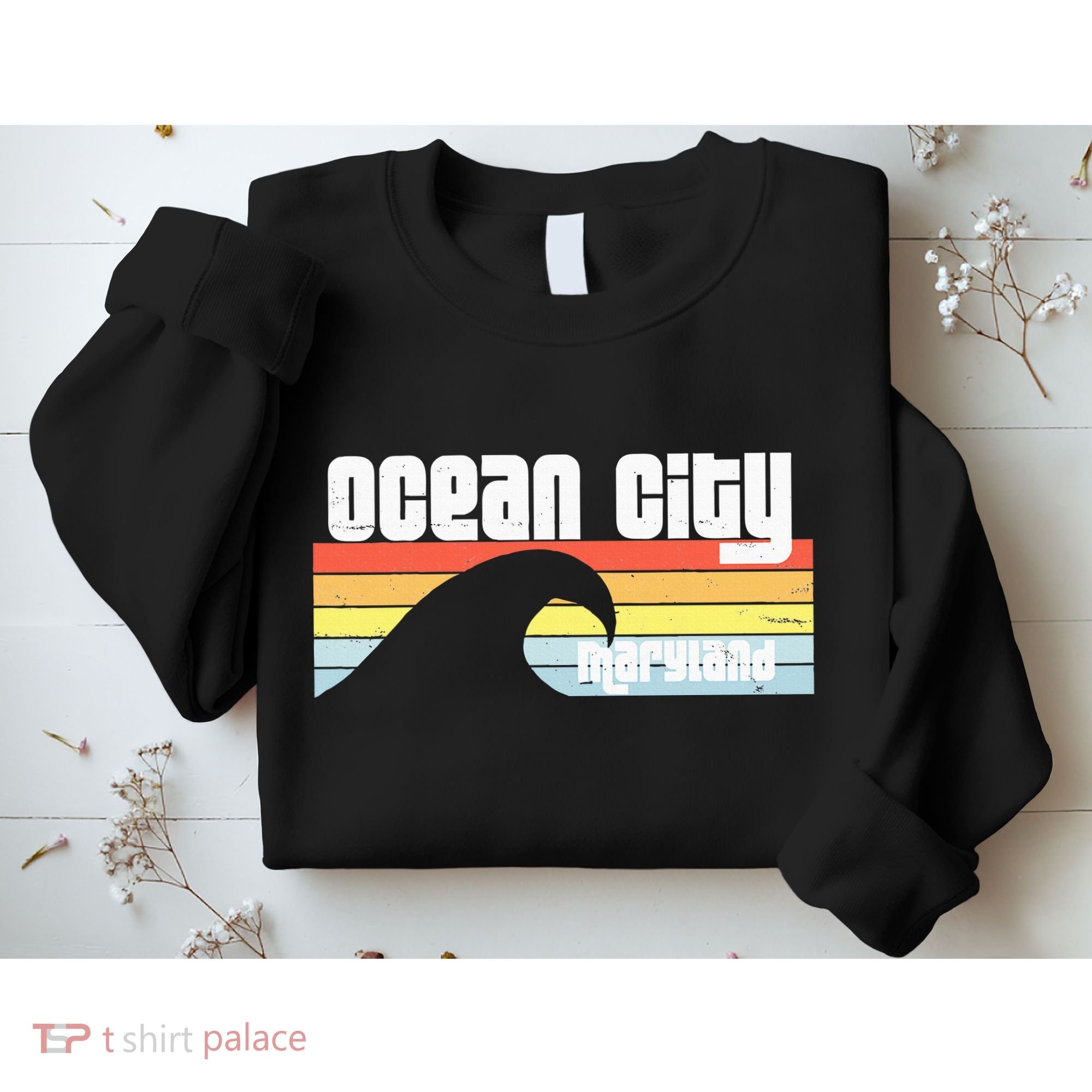 I Love Ocean City Maryland Md Spring Break Beach Ocean Wave Sweatshirt