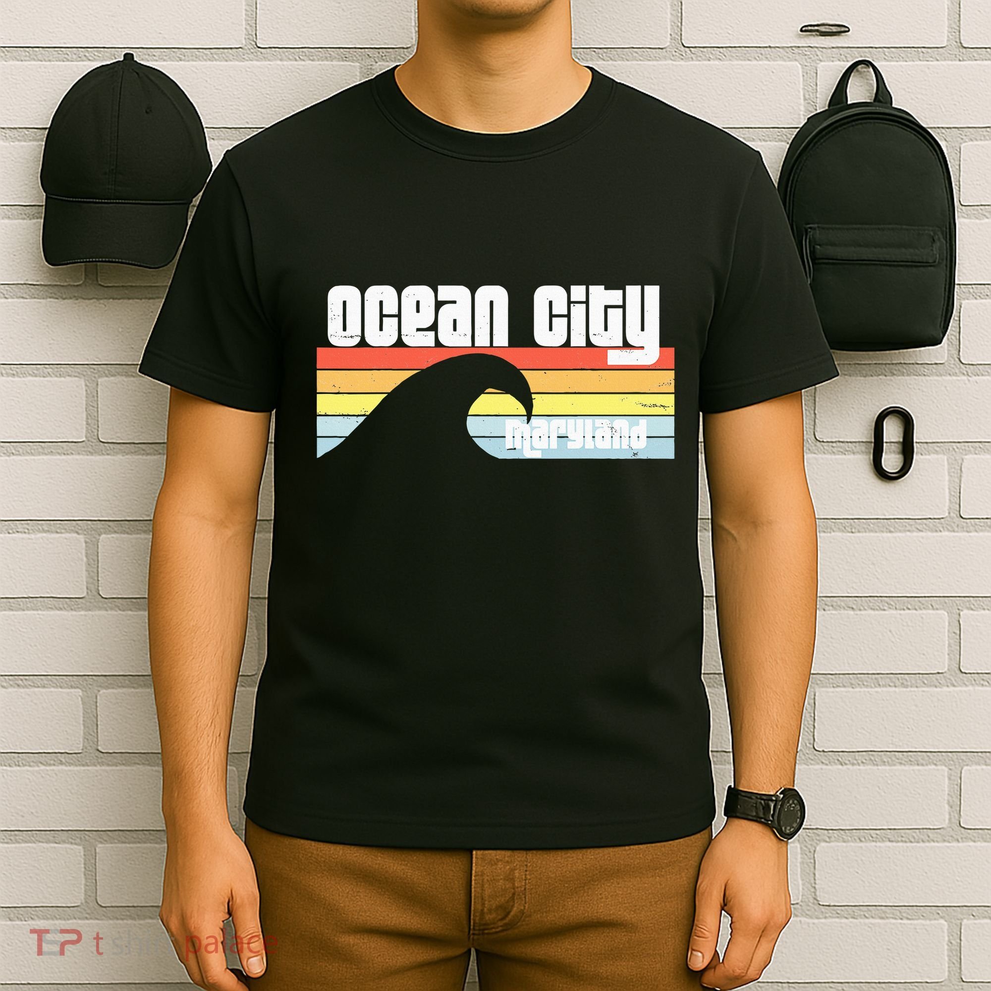 I Love Ocean City Maryland Md Spring Break Beach Ocean Wave T-Shirt