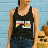 I Love Ocean City Maryland Md Spring Break Beach Ocean Wave Women's Tank Top thumb 2