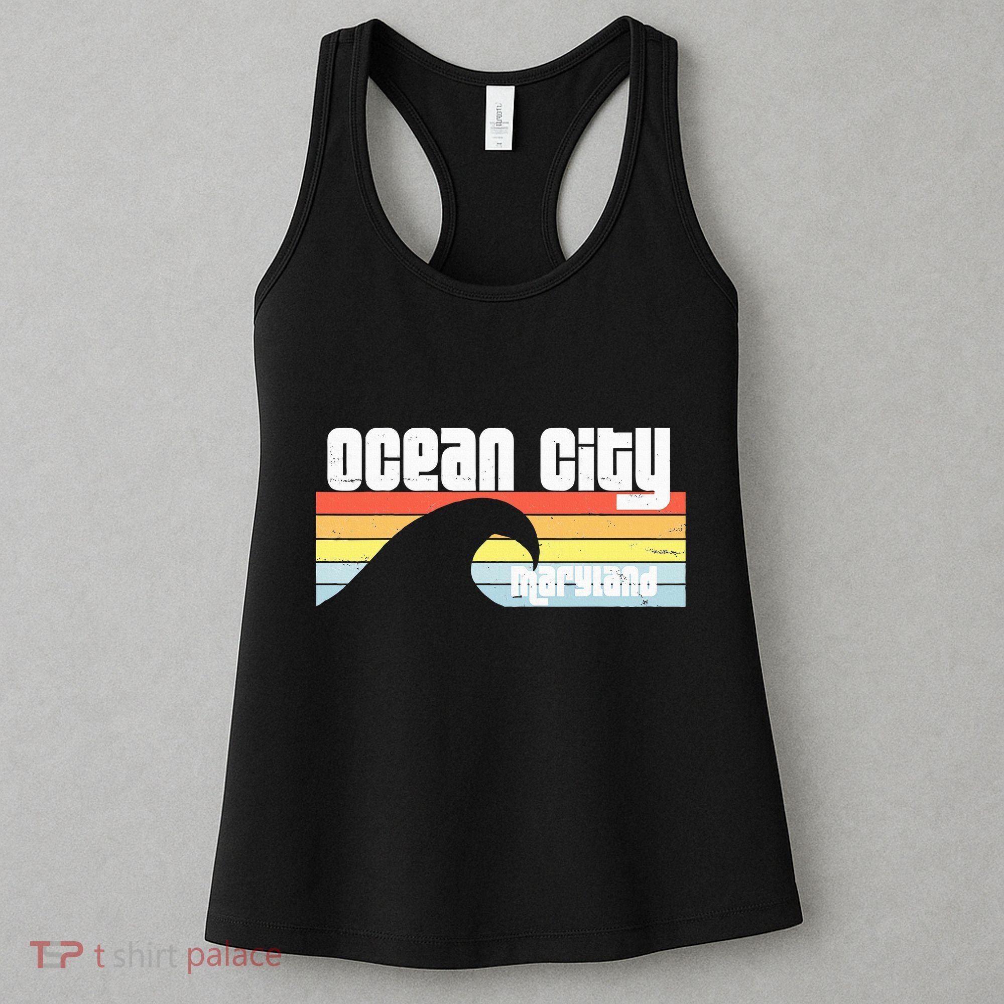 I Love Ocean City Maryland Md Spring Break Beach Ocean Wave Women's Tank Top