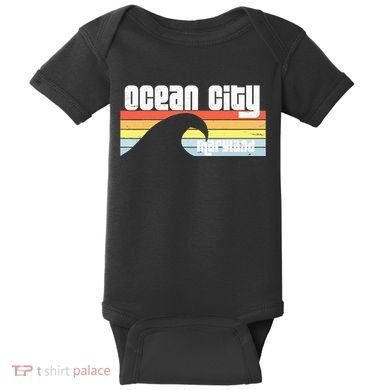 I Love Ocean City Maryland Md Spring Break Beach Ocean Wave Baby Bodysuit