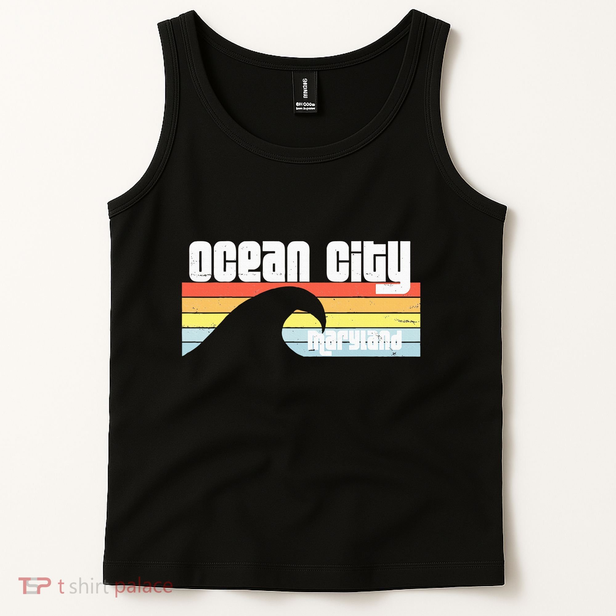 I Love Ocean City Maryland Md Spring Break Beach Ocean Wave Tank Top