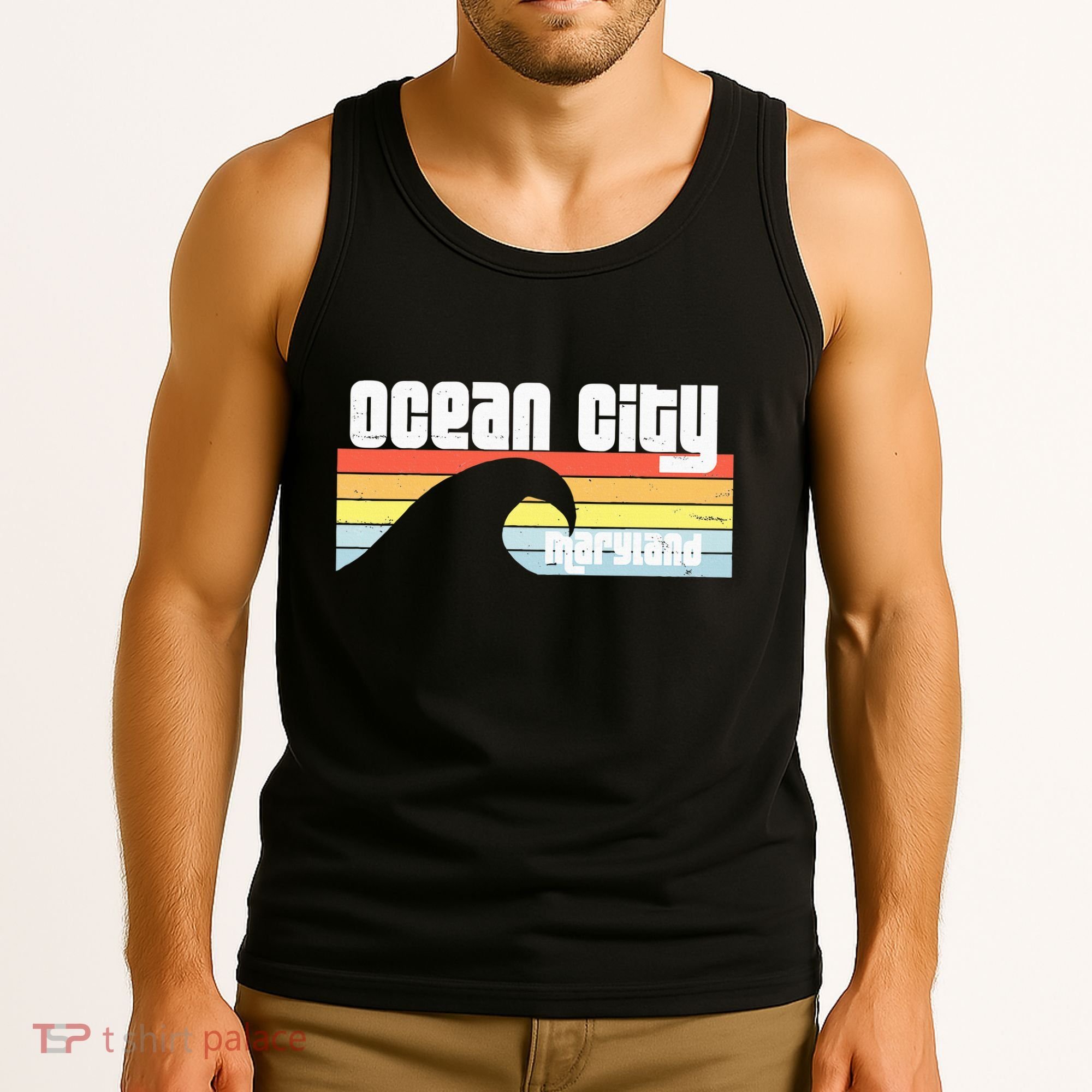 I Love Ocean City Maryland Md Spring Break Beach Ocean Wave Tank Top