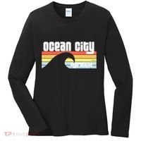 I Love Ocean City Maryland Md Spring Break Beach Ocean Wave Women's Long Sleeve Shirt thumb 0