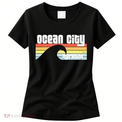 I Love Ocean City Maryland Md Spring Break Beach Ocean Wave Women's T-Shirt