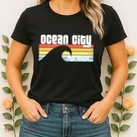I Love Ocean City Maryland Md Spring Break Beach Ocean Wave Women's T-Shirt thumb 2