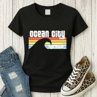 I Love Ocean City Maryland Md Spring Break Beach Ocean Wave Women's T-Shirt thumb 3