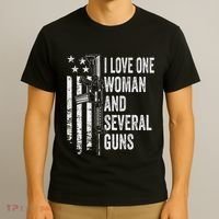 I Love One Woman And Several Guns Husband Gun T-Shirt thumb 3