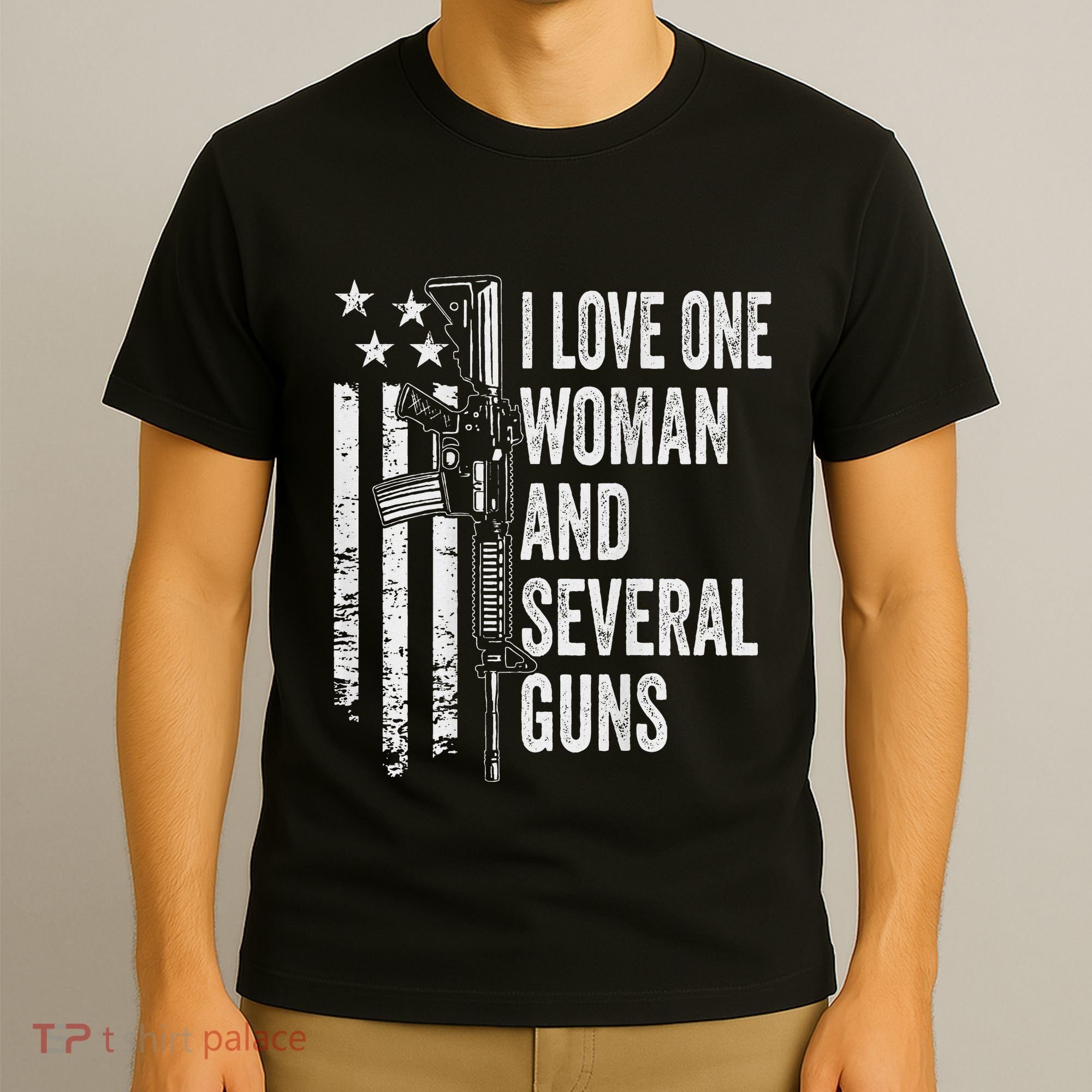 I Love One Woman And Several Guns Husband Gun T-Shirt