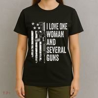 I Love One Woman And Several Guns Husband Gun T-Shirt thumb 4