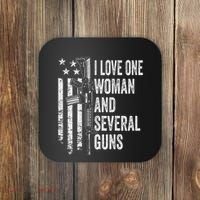 I Love One Woman And Several Guns Husband Gun Coaster thumb 0