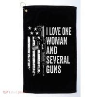 I Love One Woman And Several Guns Husband Gun Golf Towel thumb 0