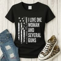 I Love One Woman And Several Guns Husband Gun Women's T-Shirt thumb 3