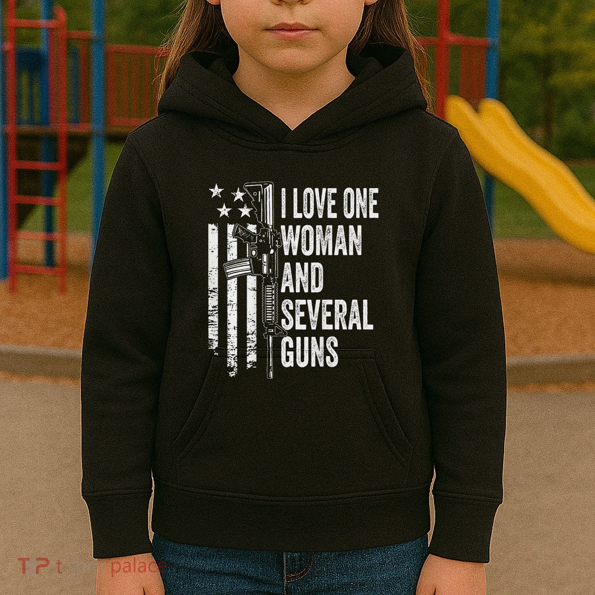 I Love One Woman And Several Guns Husband Gun Kids Hoodie