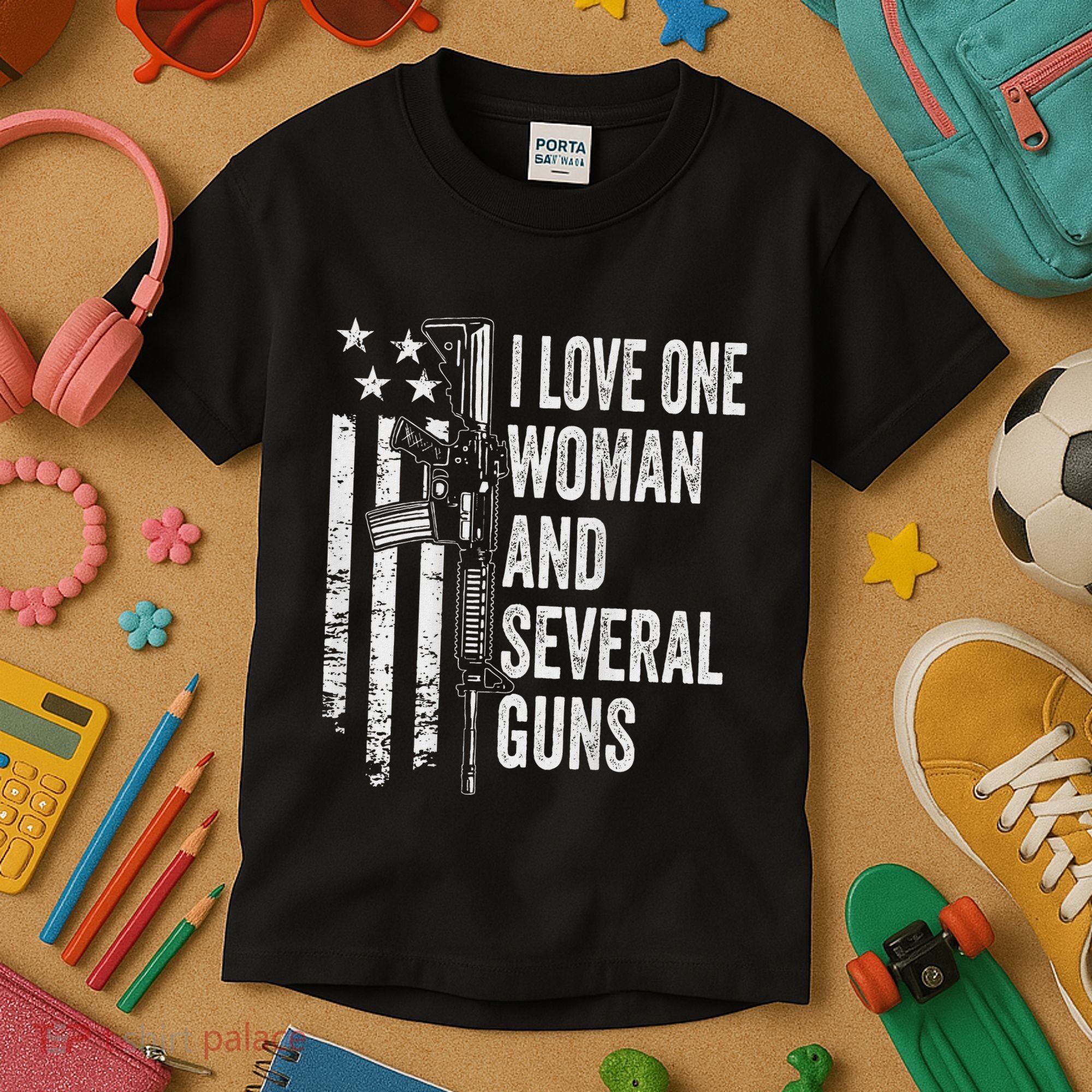 I Love One Woman And Several Guns Husband Gun Kids T-Shirt