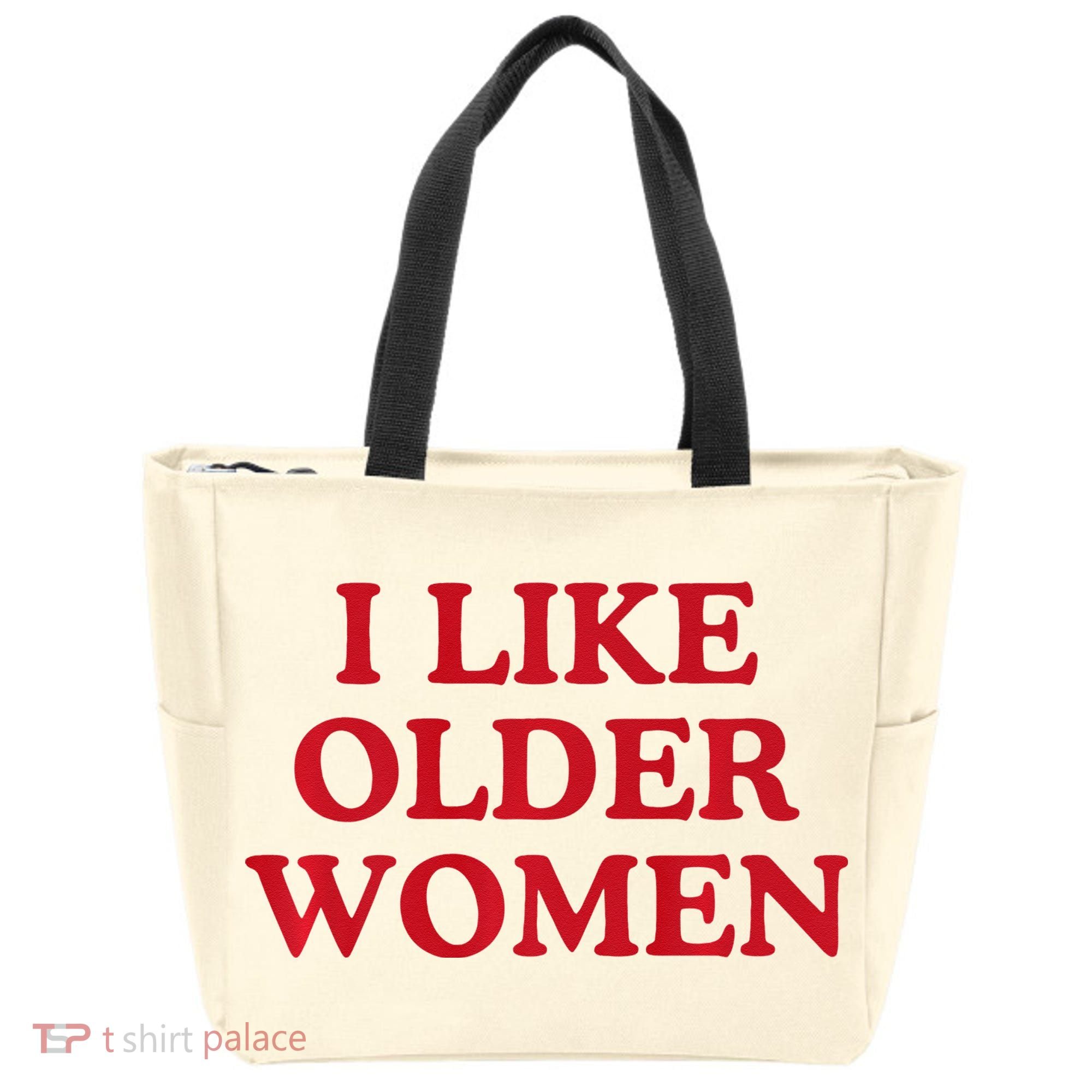 I Like Older Women Heart Hot Moms Tote Bag