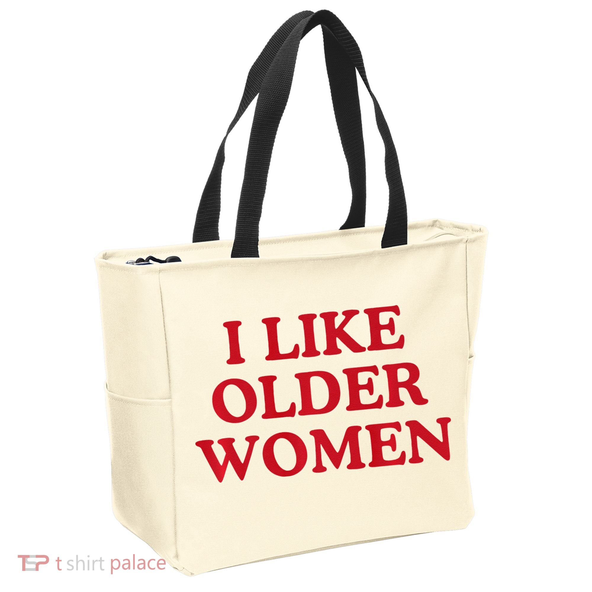 I Like Older Women Heart Hot Moms Tote Bag
