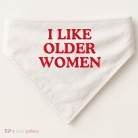 I Like Older Women Heart Hot Moms USA-Made Doggie Bandana thumb 0