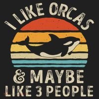 I Like Orcas And Maybe 3 People Orca Killer Whale Retro Beanie thumb 2