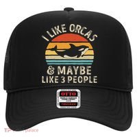 I Like Orcas And Maybe 3 People Orca Killer Whale Retro Hat thumb 0
