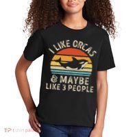 I Like Orcas And Maybe 3 People Orca Killer Whale Retro Kids T-Shirt thumb 2