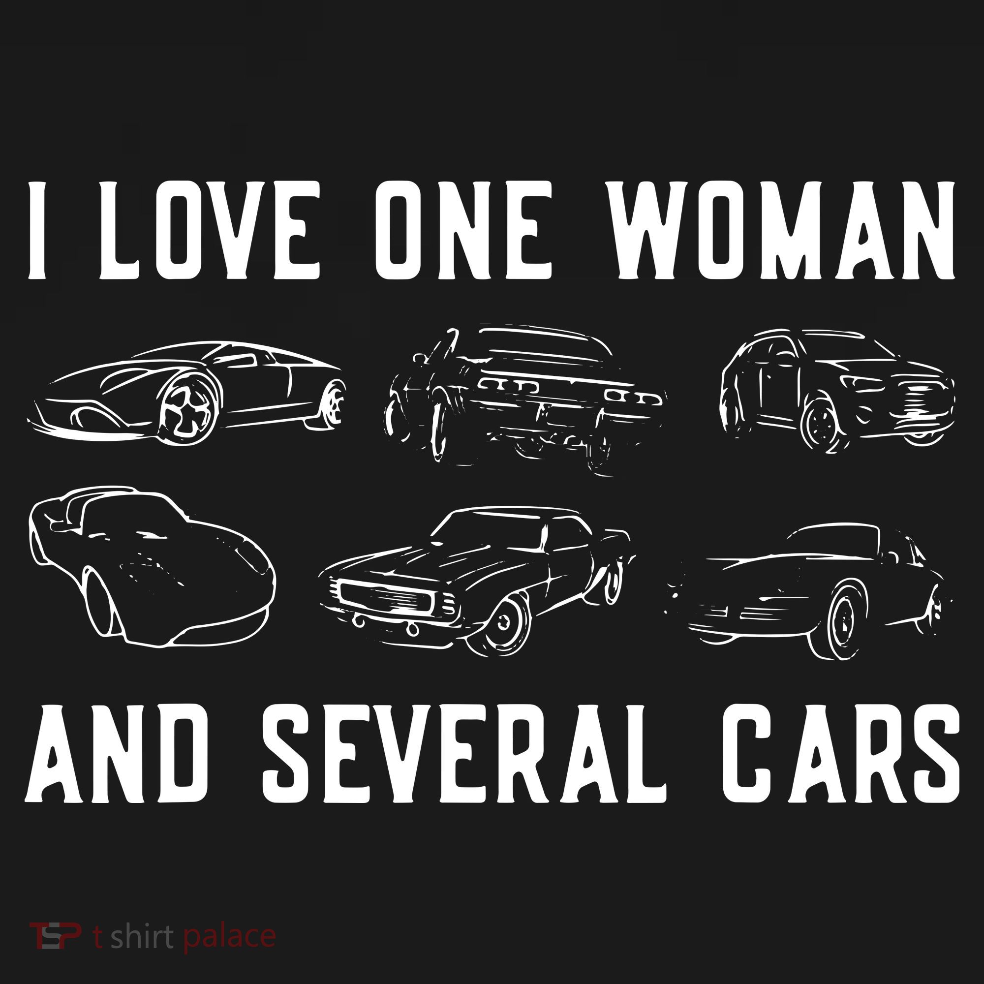 I Love One Woman And Several Cars Funny Car Guy Car Lover T-Shirt