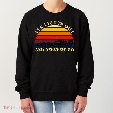 Its Lights Out And Away We Go Retro Sunset Formula Racing Women's Sweatshirt
