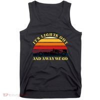 Its Lights Out And Away We Go Retro Sunset Formula Racing Tank Top thumb 0
