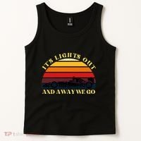 Its Lights Out And Away We Go Retro Sunset Formula Racing Tank Top thumb 2