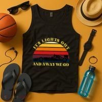 Its Lights Out And Away We Go Retro Sunset Formula Racing Tank Top thumb 4