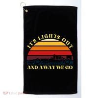 Its Lights Out And Away We Go Retro Sunset Formula Racing Golf Towel thumb 0
